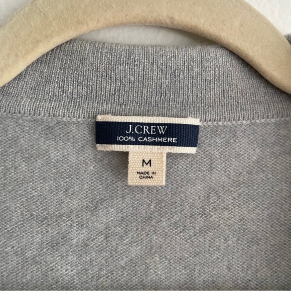 J. Crew Cashmere Collared V Neck Pullover Sweater medium Gray Minimalist luxury - Picture 4 of 9
